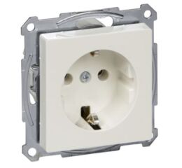 Merten - Zásuvka 250V/16A SCHUKO, bezšroubová, System M, Polar *MTN2301-0319 Schneider
