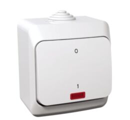 Cedar Plus IP44 - Spínač dvojpólový se signalizační kontrolkou řazení 2Ss, bílý *WDE000521 Schneider