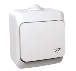 Cedar Plus IP44 - Ovládač tlačítkový řazení 1/0 se symbolem "světlo", bílý *WDE000513 Schneider