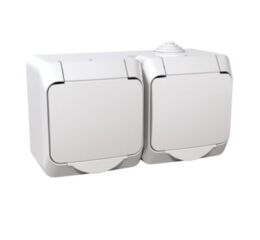 Cedar Plus IP44 - Zásuvka dvojnásobná 230V 16A 2P+SE (VDE), bílá *WDE000523 Schneider