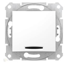 Sedna - Ovládač tlačítkový s orientační kontrolkou, ř. 1/0So, polar , SDN1600121 Schneider electric