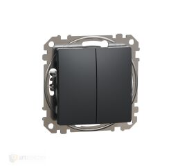 Sedna - Tlačítko dvojité 1/0+1/0 antracit *SDD114118 Schneider electric