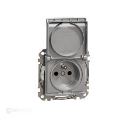 Sedna - Zásuvka 230V 16A IP44 bezšroubová alu *SDD213014 Schneider electric