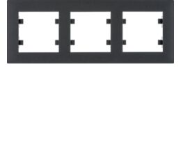 Hager WL5733 Rámeček 3-násobný vodorovný, lumina intense, černá mat