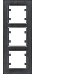 Hager WL9133 Rámeček 3-násobný svislý, lumina passion, Alu černá