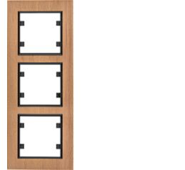 Hager WL9135 Rámeček 3-násobný svislý, lumina passion, dřevo buk