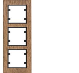 Hager WL9136 Rámeček 3-násobný svislý, lumina passion, dřevo černý dub
