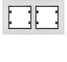 Hager WL9220 Rámeček 2-násobný vodorovný, lumina passion, bílé sklo