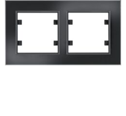 Hager WL9221 Rámeček 2-násobný vodorovný, lumina passion, černé sklo