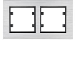 Hager WL9222 Rámeček 2-násobný vodorovný, lumina passion, Alu stříbrná