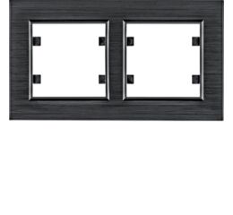 Hager WL9223 Rámeček 2-násobný vodorovný, lumina passion, Alu černá