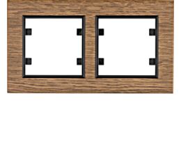 Hager WL9226 Rámeček 2-násobný vodorovný, lumina passion, dřevo černý dub