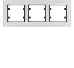 Hager WL9230 Rámeček 3-násobný vodorovný, lumina passion, bílé sklo