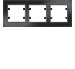 Hager WL9231 Rámeček 3-násobný vodorovný, lumina passion, černé sklo