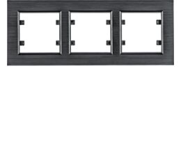 Hager WL9233 Rámeček 3-násobný vodorovný, lumina passion, Alu černá