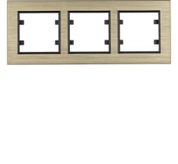 Hager WL9234 Rámeček 3-násobný vodorovný, lumina passion, Alu mosaz