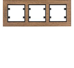 Hager WL9236 Rámeček 3-násobný vodorovný, lumina passion, dřevo černý dub