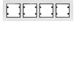 Hager WL9240 Rámeček 4-násobný vodorovný, lumina passion, bílé sklo