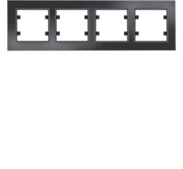 Hager WL9241 Rámeček 4-násobný vodorovný, lumina passion, černé sklo