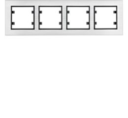 Hager WL9242 Rámeček 4-násobný vodorovný, lumina passion, Alu stříbrná