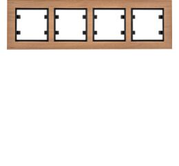 Hager WL9245 Rámeček 4-násobný vodorovný, lumina passion, dřevo buk