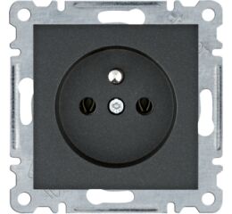 Hager WL1023 Zásuvka se zemnícím kolíkem, černá mat