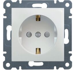 Hager WL1060 Zásuvka schuko s clonkami, bílá lesk