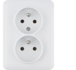 Hager WL1270 Dvojzásuvka s ochranným kolíkem kompletní, Lumina, 16 A/250 V~, bílá, Lumina