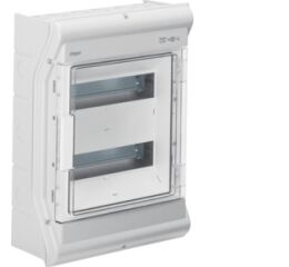 Hager VE212PN Rozvodnice nástěnná UV-stabilní vector II, IP65, 2-řadá, 24 mod., s perf. pro vývodky