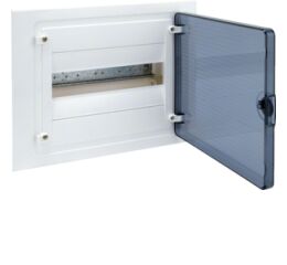 Hager VF112TD Rozvodnice zapuštěná golf, IP40, 1-řadá, 12 mod., transparentní dvířka