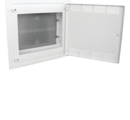 Hager VF218PZF Rozvodnice golf multimediální zapuštěná, 2 řadá, perf. bílé plastové dveře