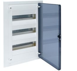 Hager VF312TD Rozvodnice zapuštěná golf, IP40, 3-řadá, 36 mod., transparentní dvířka