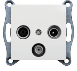 Hager WL3120 Zásuvka TV+R+SAT průchozí, bílá lesk