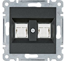 Hager WL2123 Zásuvka datová 2x RJ cat.5e UTP, černá mat