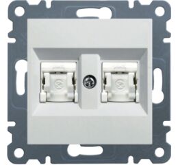 Hager WL2160 Zásuvka datová 2x RJ cat.6 UTP, bílá lesk