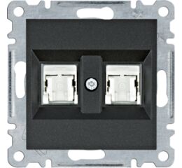 Hager WL2163 Zásuvka datová 2x RJ cat.6 UTP, černá mat