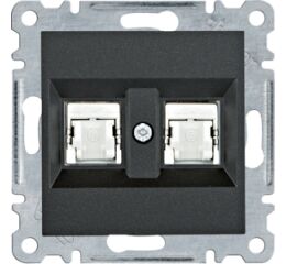 Hager WL2183 Zásuvka datová 2x RJ cat.6 FTP, černá mat