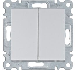 Hager WL0052 Přepínač střídavý dvojitý, řazení 6+6 (5b), stříbrná mat