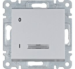 Hager WL0612 Spínač 1-pólový s podsvětlením, řazení 1, 16A/250V, stříbrná mat