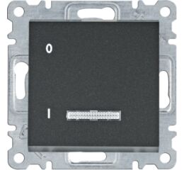 Hager WL0613 Spínač 1-pólový s podsvětlením, řazení 1, 16A/250V, černá mat