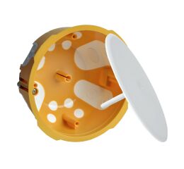 Krabice KO 97/LD_NA odbočná do sádrokartonu okrová s víčkem KOPOS