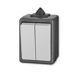 Praktik 3553-05929 S IP44 vypínač lustrový, sériový řazení 5 šedý ABB