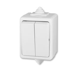 Praktik 3553-52929 B IP44 vypínač dvojitý schodišťový řazení 6+6 bílý ABB