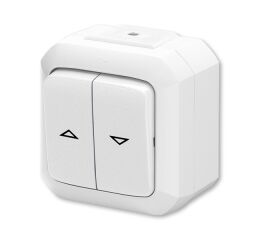 Ovládač žaluziový jednopólový (řazení 1/0+1/0 s blokováním), IP54, bezšr. sv. *3559N-C88510 B bílá ABB