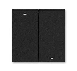 Levit®M 3559H-A00662 63 kryt spínače žaluziového kolébkového, dělený, s potiskem barva onyx / kouřová černá ABB