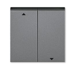 Levit®M 3559H-A00662 69 kryt spínače žaluziového kolébkového, dělený, s potiskem barva ocelová / kouřová černá ABB