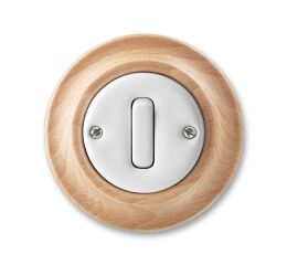 Decento® 3559K-C06345 50 přepínač střídavý barva bílá (porcelán) / přírodní buk ABB