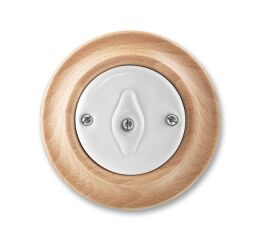 Decento® 3560K-C07345 50 přepínač křížový, otočný barva bílá (porcelán) / přírodní buk ABB