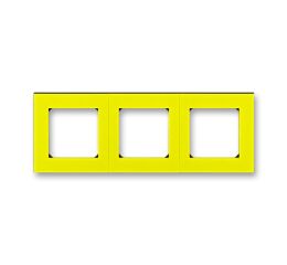 Levit® 3901H-A05030 64 rámeček  trojnásobný, pro vodorovnou i svislou montáž barva  žlutá / kouřová černá * ABB