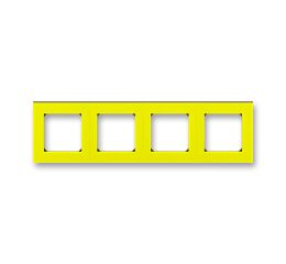 Levit® 3901H-A05040 64 rámeček   čtyřnásobný, pro vodorovnou i svislou montáž barva  žlutá / kouřová černá * ABB